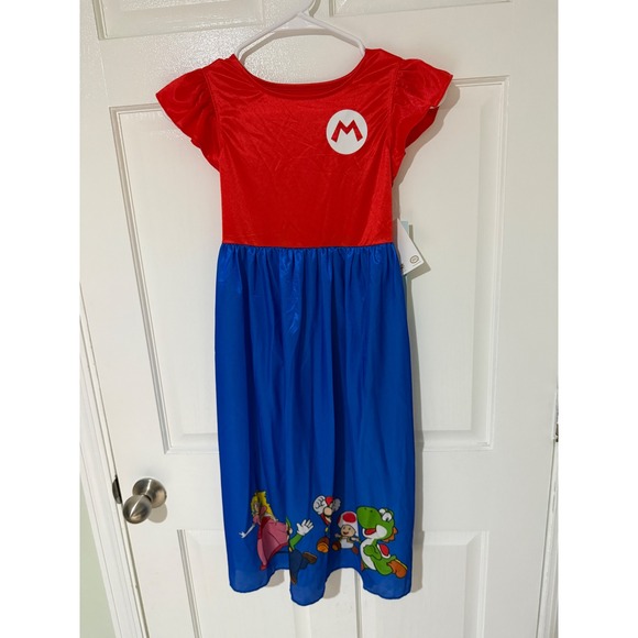 Super Mario Dress - Princess Peach Luigi Toad Yoshi - Girls Kids M(8) - Picture 1 of 5